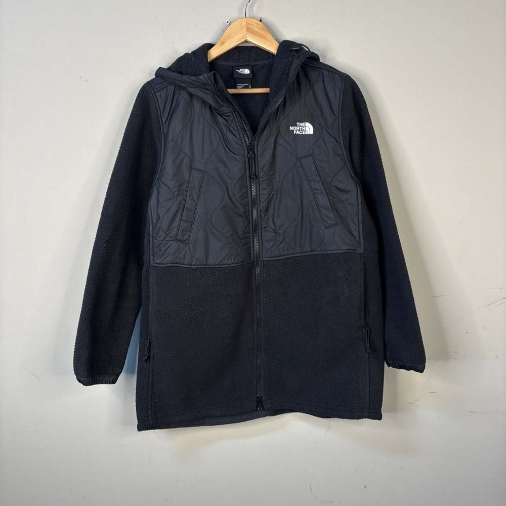 The North Face Royal Arch Parka Womens Medium Black Fleece Quilted Hooded Jacket